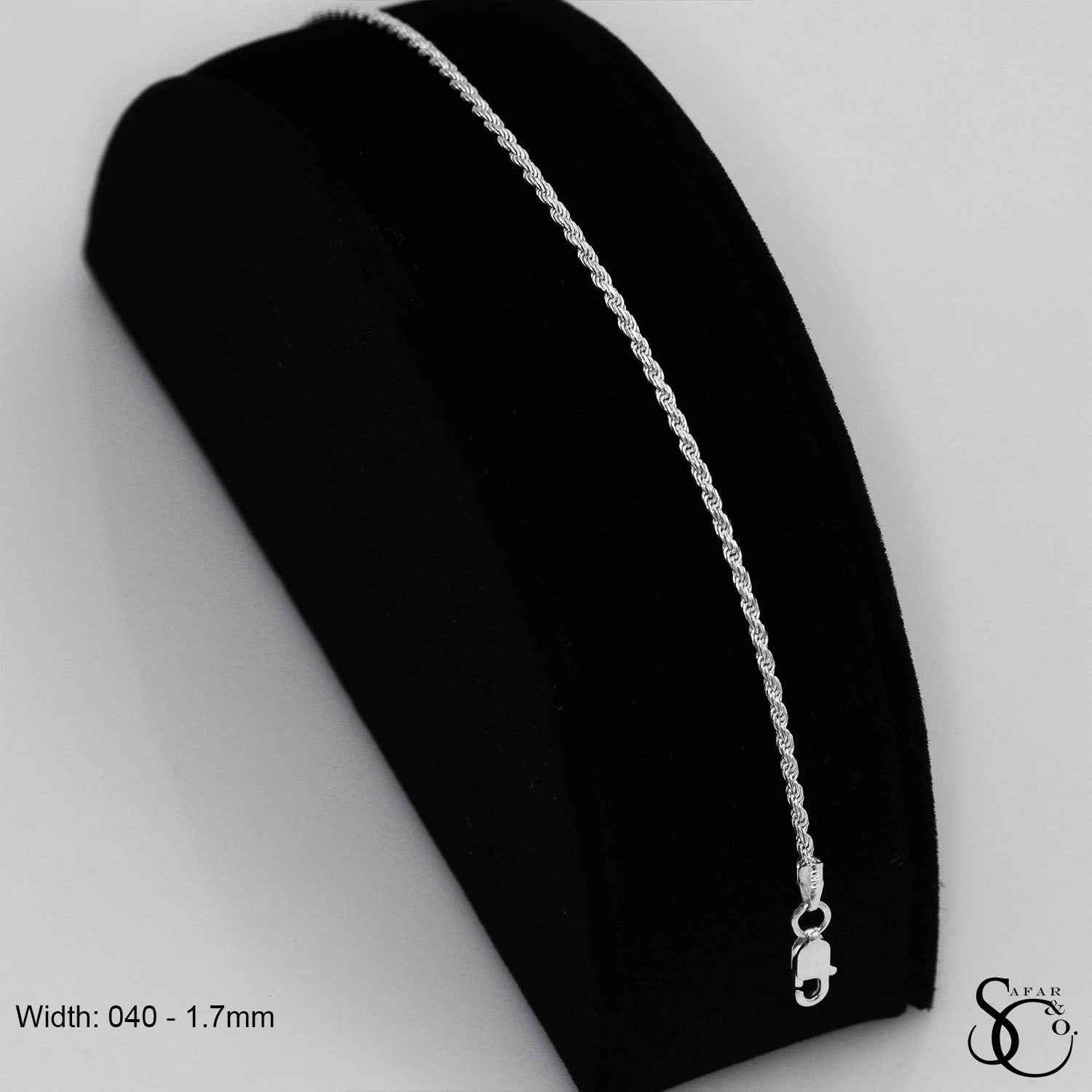 925 Sterling Silver 040 Rope Bracelet