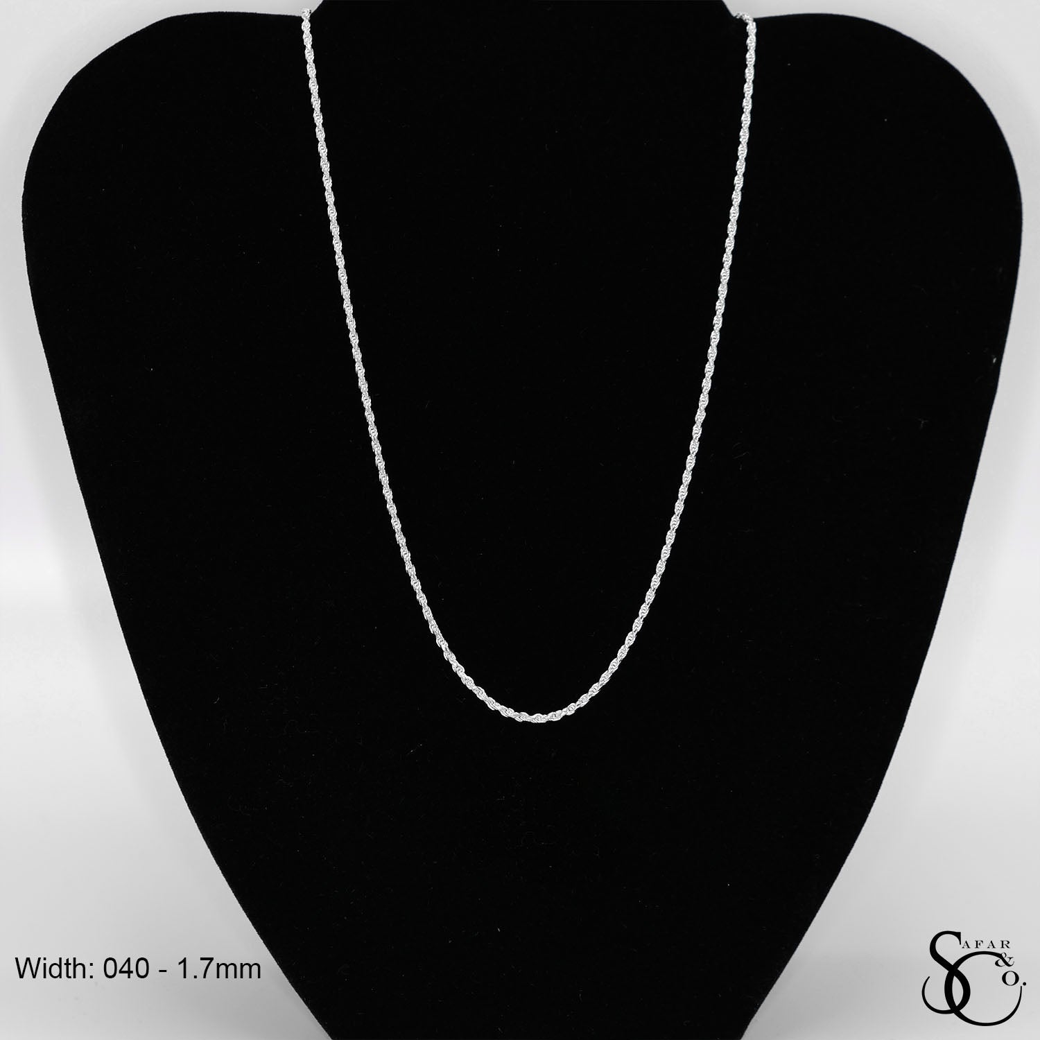 925 Sterling Silver 040 Rope Chain