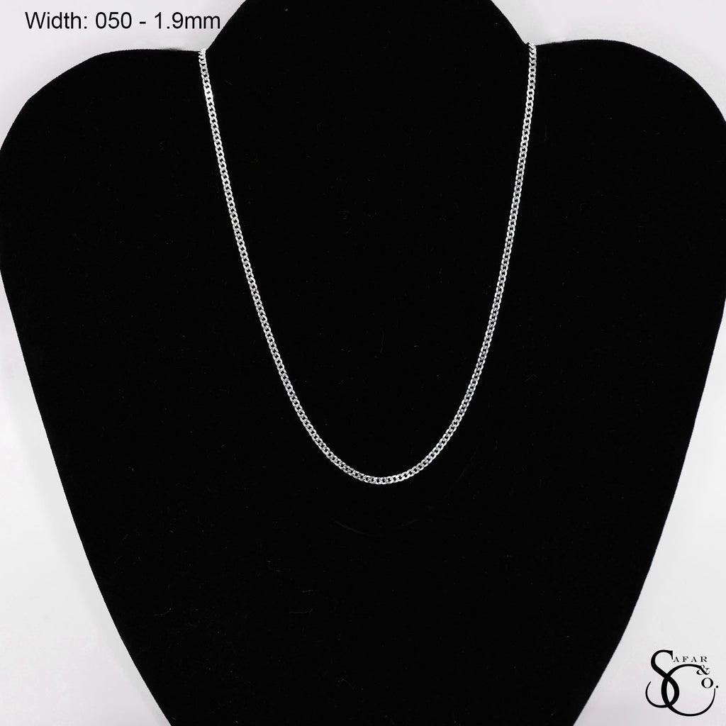 925 Sterling Silver 050 Flat Curb Chain