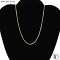925 Sterling Silver 060 Yellow Gold Plated Flat Curb Chain