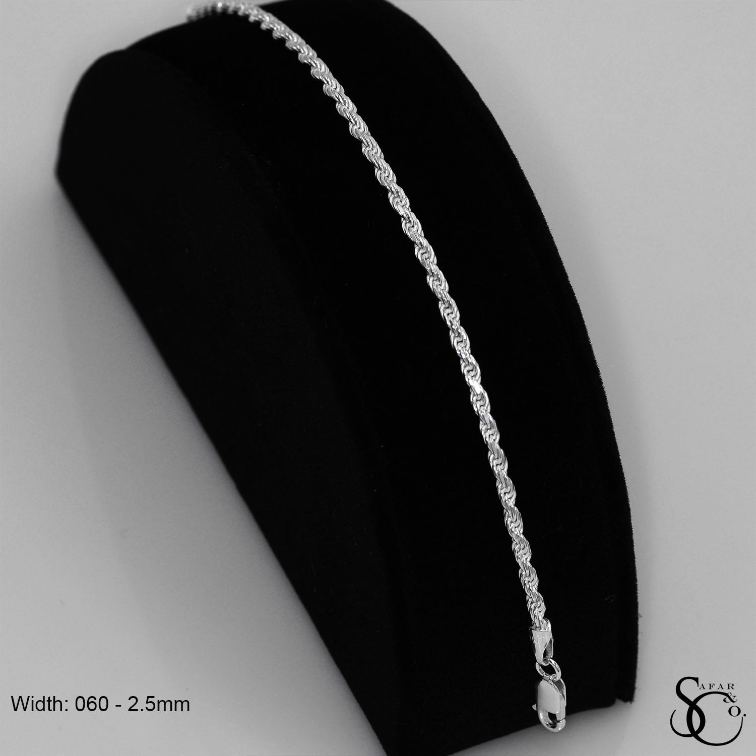 925 Sterling Silver 060 Rope Bracelet