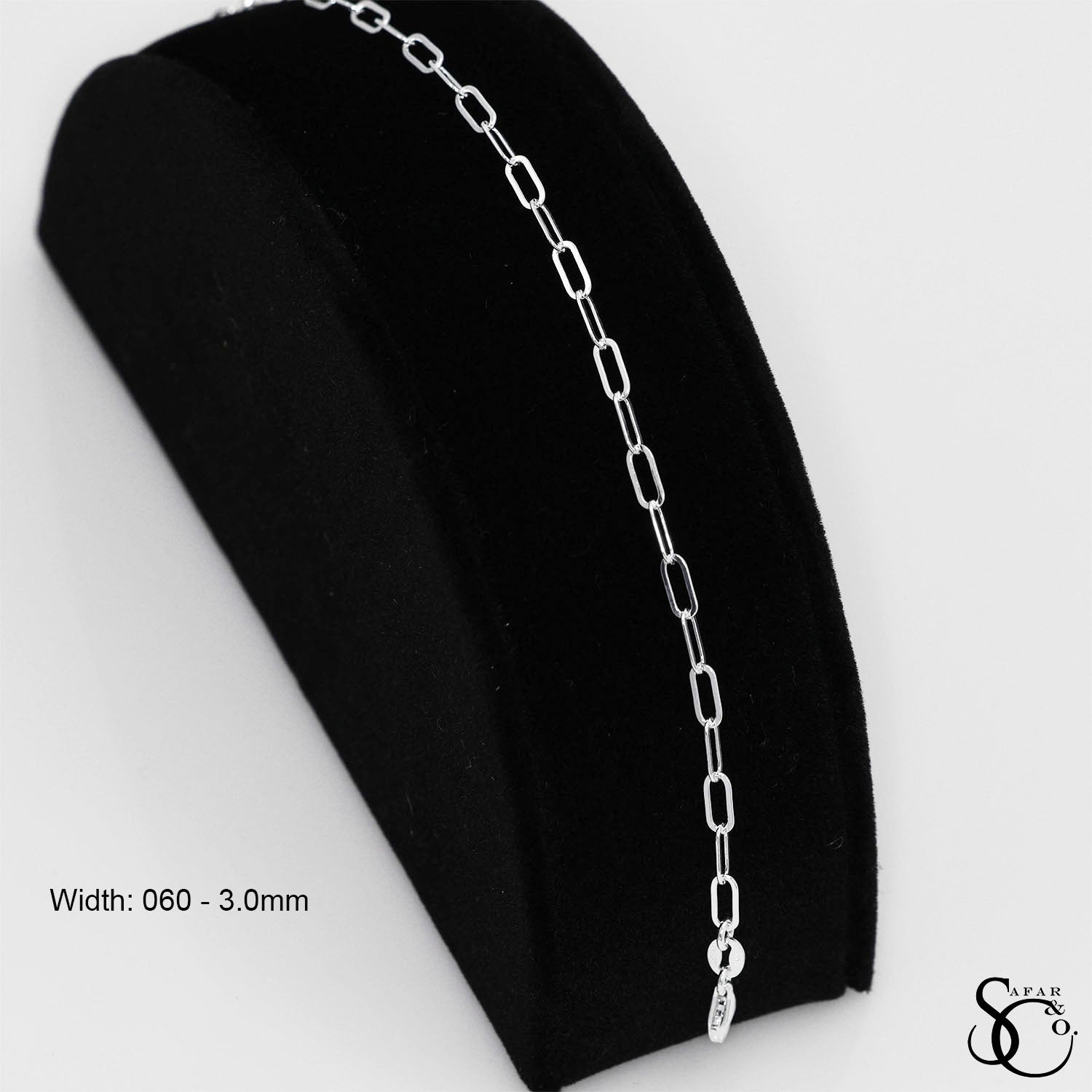 925 Sterling Silver 060 Paperclip Bracelet