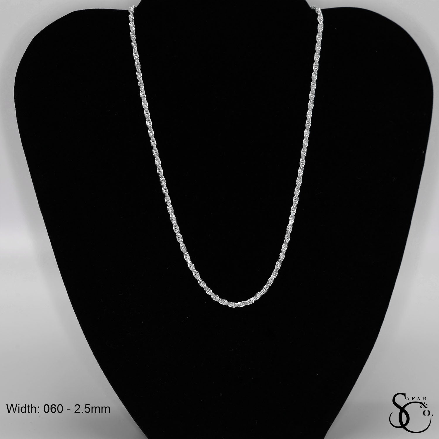 925 Sterling Silver 060 Rope Chain