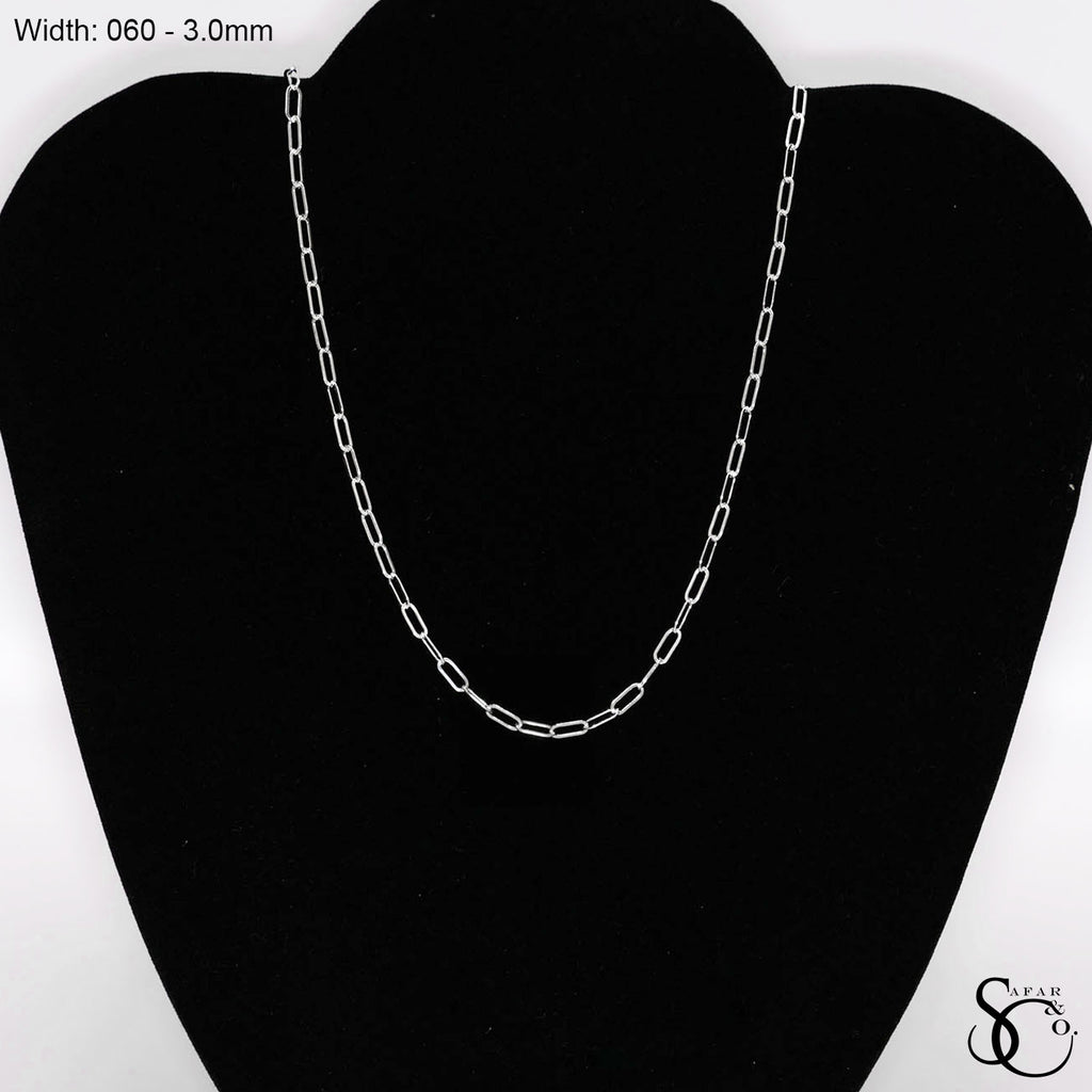 925 Sterling Silver 060 Paperclip Chain