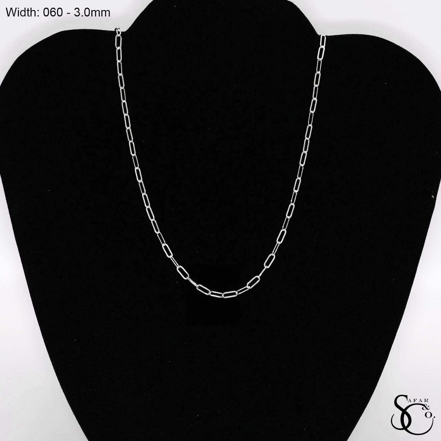 925 Sterling Silver 060 Paperclip Chain