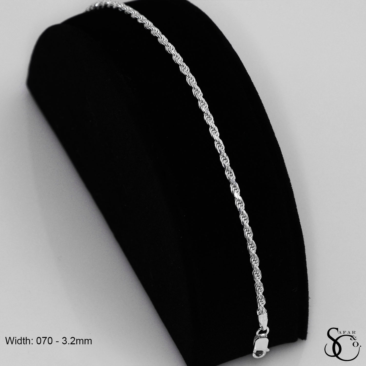 925 Sterling Silver 070 Rope Bracelet