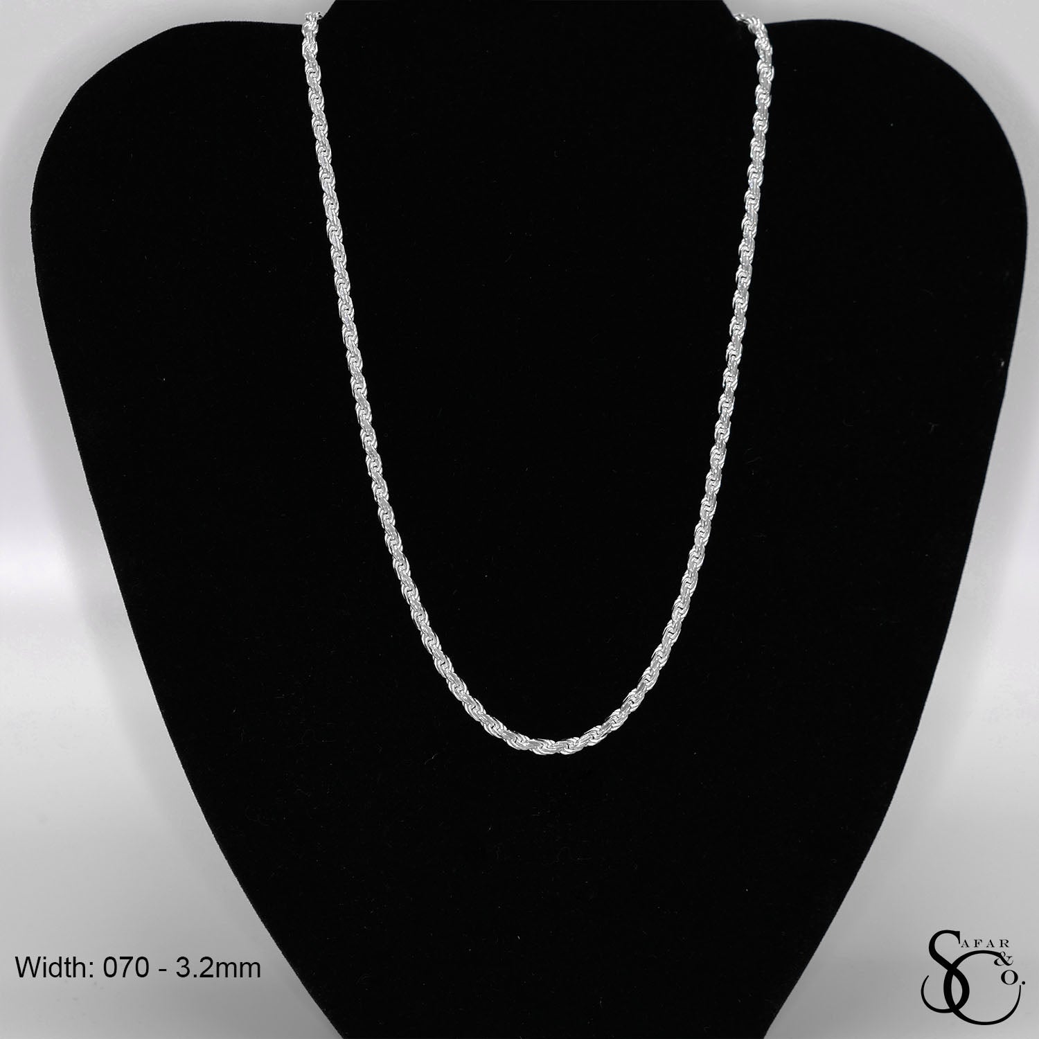 925 Sterling Silver 070 Rope Chain