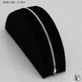 925 Sterling Silver 080 Pave Flat Curb Bracelet