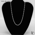925 Sterling Silver 080 Pave Flat Figaro Chain