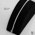 925 Sterling Silver 2.5mm Tennis Necklace 7 Inches