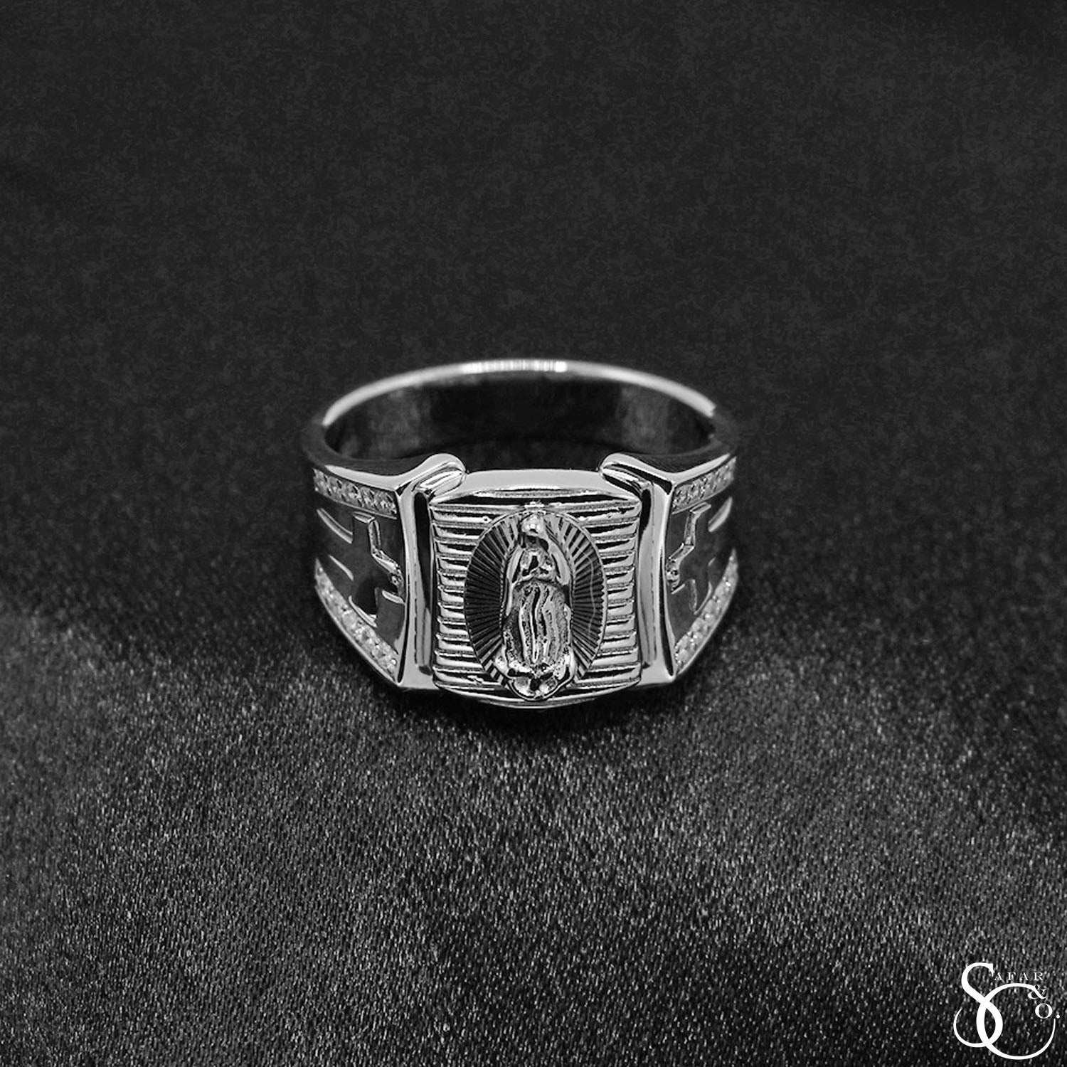 925 Sterling Silver Our Lady of Guadalupe Virgin Mary Ring