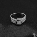 925 Sterling Silver CZ Mens Ring Ring