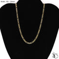 925 Sterling Silver 100 Yellow Gold Plated Flat Figaro Chain