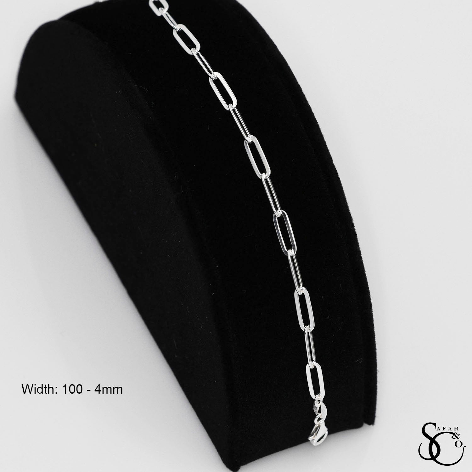 925 Sterling Silver 100 Paperclip Bracelet