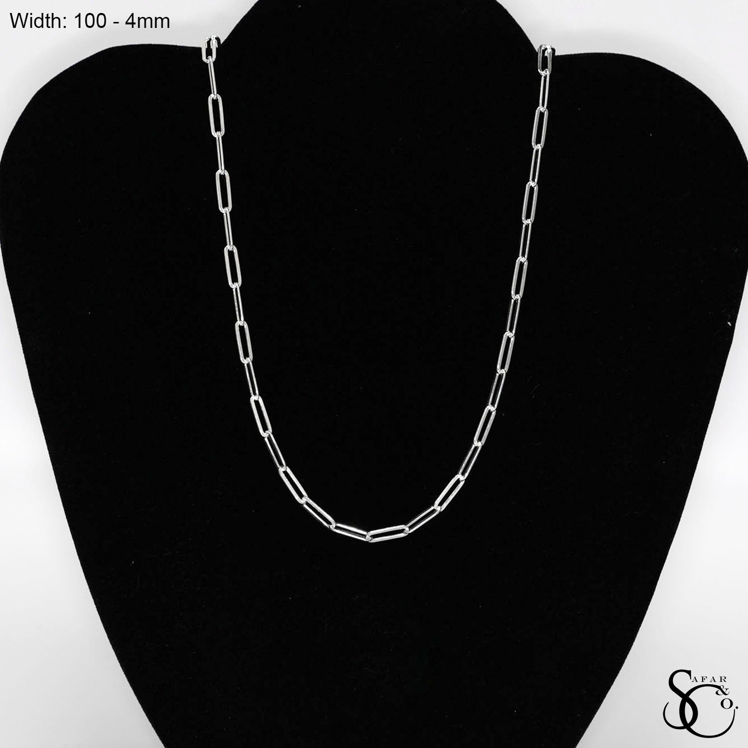 925 Sterling Silver 100 Paperclip Chain