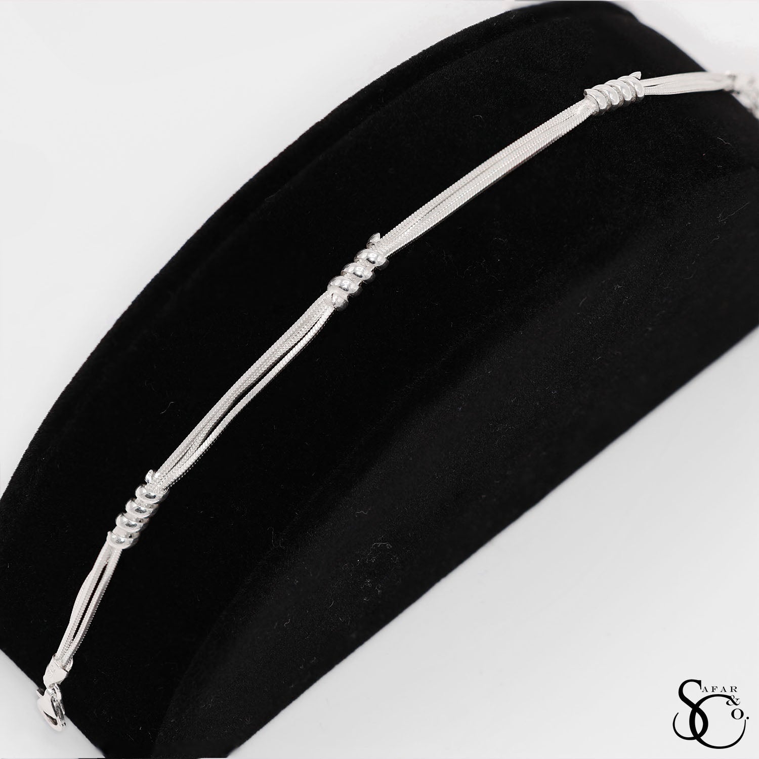925 Sterling Silver Fancy Multi-Strand Layered Bracelet