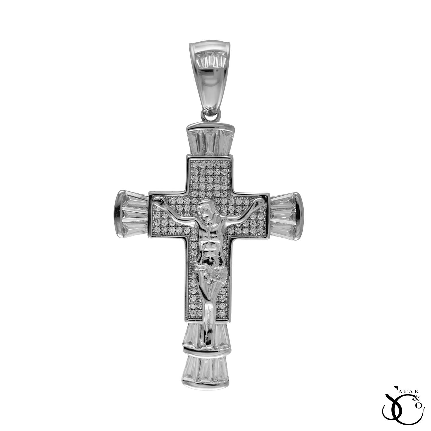 925 Sterling Silver Jesus Cross Crucifix Charm Pendant