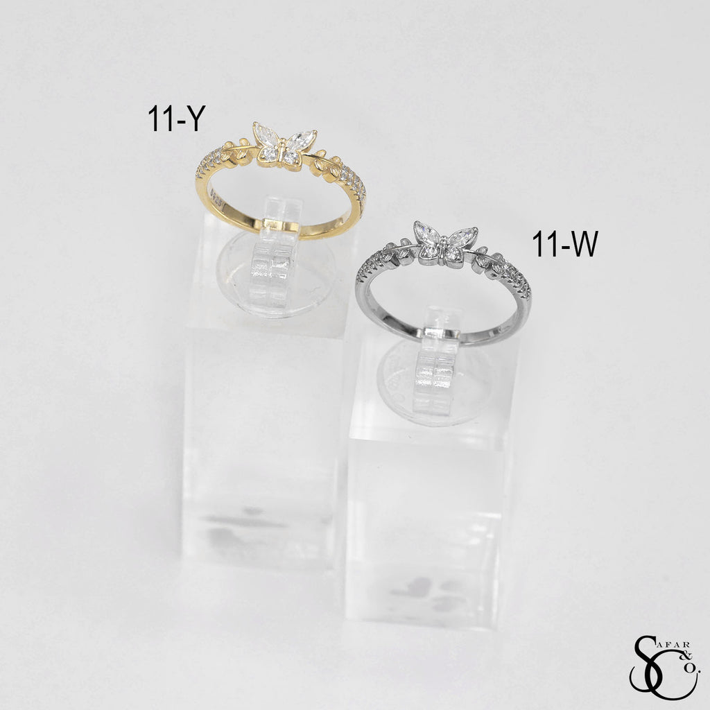 925 Sterling Silver Butterfly Ring - 11Y 11W