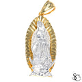 925 Sterling Silver Gold Plated Our Lady of Guadalupe Virgin Mary Charm Pendant