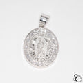 925 Sterling Silver Oval Our Lady of Guadalupe Virgin Mary Charm Pendant