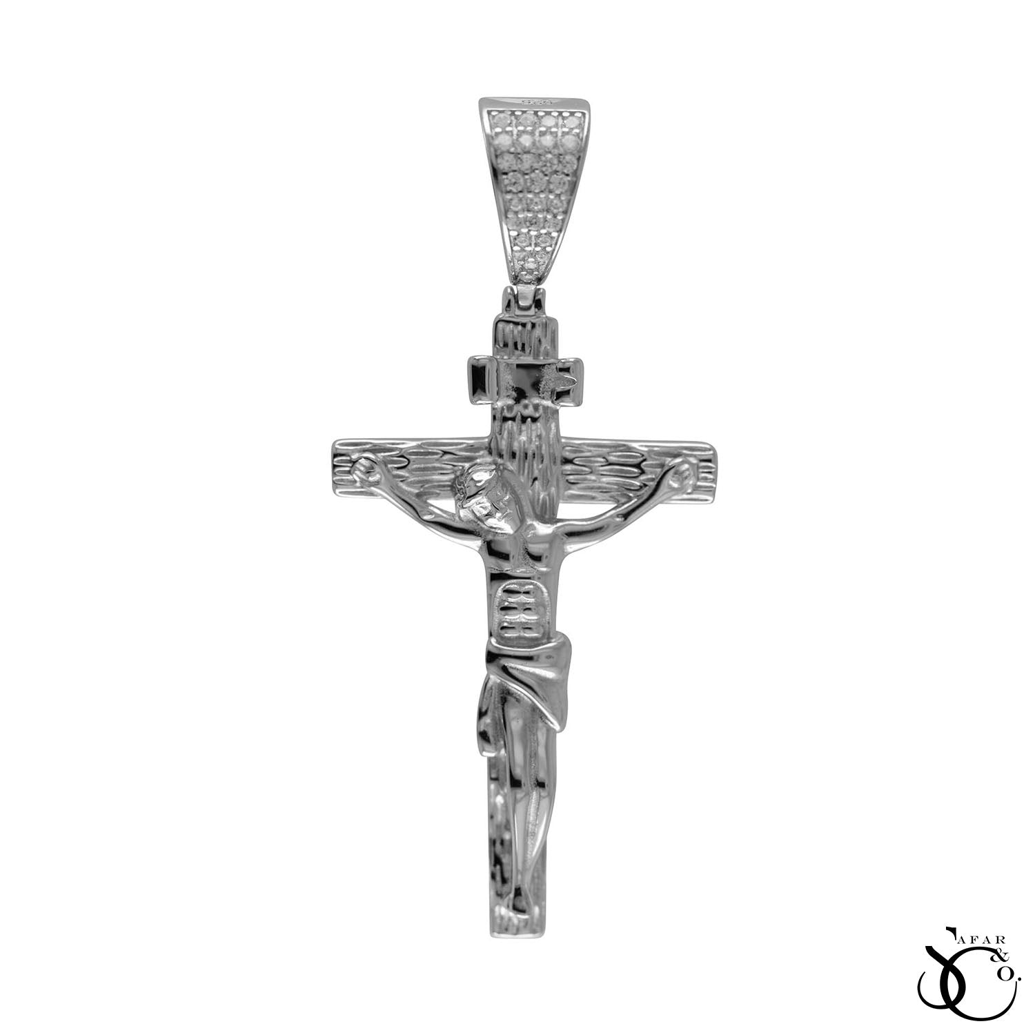925 Sterling Silver Jesus Cross Crucifix Charm Pendant