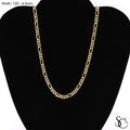 925 Sterling Silver 120 Yellow Gold Plated Flat Figaro Chain