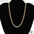 925 Sterling Silver 120 Yellow Gold Plated Flat Curb Chain