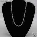 925 Sterling Silver 120 Pave Flat Figaro Chain