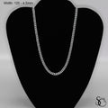 925 Sterling Silver 120 Pave Flat Curb Chain