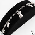 925 Sterling Silver Fancy Teddy Bear Bracelet