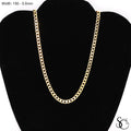 925 Sterling Silver 150 Yellow Gold Plated Flat Curb Chain