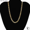 925 Sterling Silver 150 Yellow Gold Plated Flat Figaro Chain