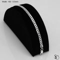 925 Sterling Silver 150 Pave Flat Curb Bracelet