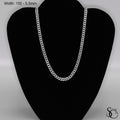 925 Sterling Silver 150 Pave Flat Curb Chain