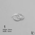 925 Sterling Silver Pave Hinged Hoop Earrings