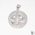 925 Sterling Silver Round Our Lady of Guadalupe Virgin Mary Charm Pendant