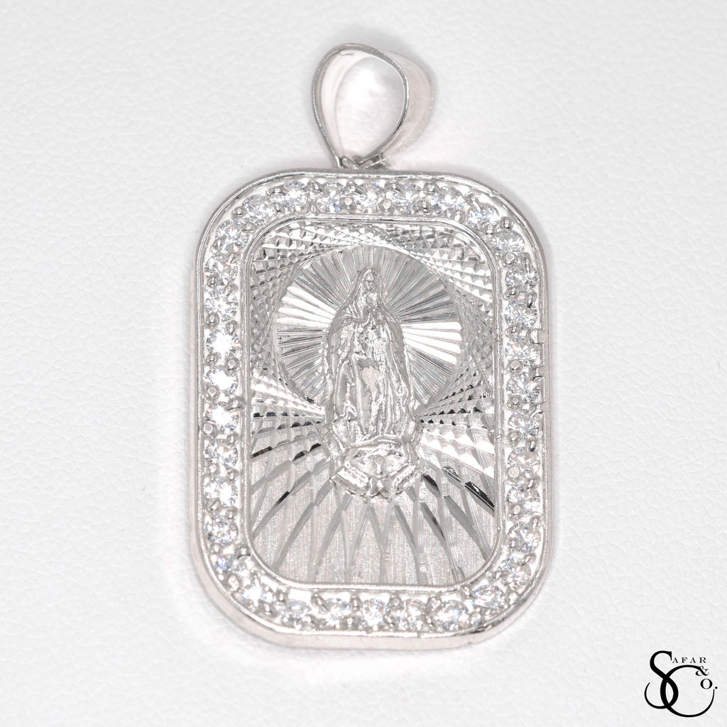 925 Sterling Silver Our Lady of Guadalupe Virgin Mary Charm Pendant
