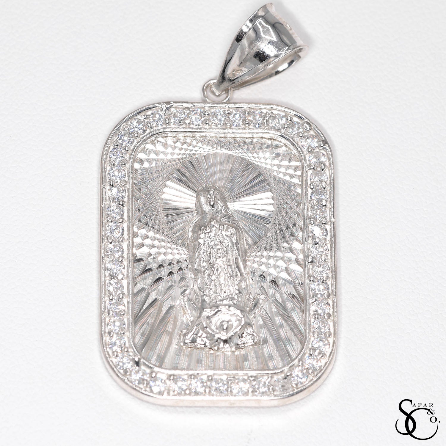 925 Sterling Silver Our Lady of Guadalupe Virgin Mary Charm Pendant