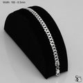 925 Sterling Silver 180 Pave Flat Curb Bracelet