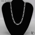 925 Sterling Silver 180 Pave Flat Figaro Chain