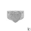 925 Sterling Silver Iced Out Heart Ring
