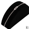 925 Sterling Silver Cuban Infinity Cubic Zirconia Bracelet