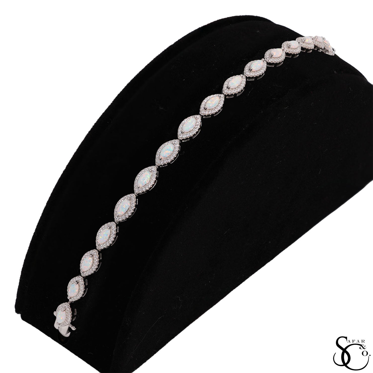 925 Sterling Silver Opal Bracelet
