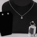 925 Sterling Silver Birthstone Pendant Earrings Ring Set