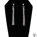 925 Sterling Silver Multi-Strand Chain Tassel Dangle Drop Earrings