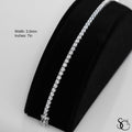925 Sterling Silver 3.0mm Tennis Necklace 7 Inches