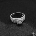 925 Sterling Silver CZ Mens Ring Ring