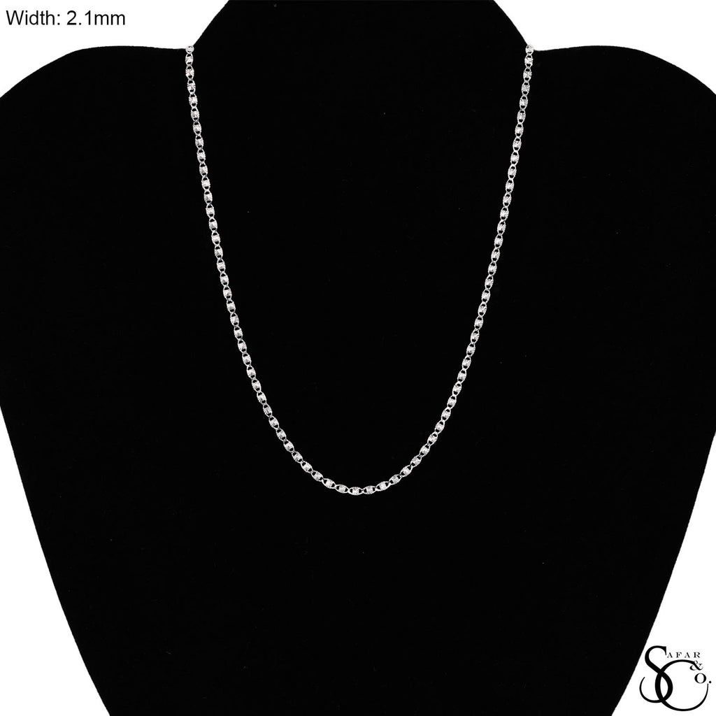 925 Sterling Silver 2.1mm Valentino Chain
