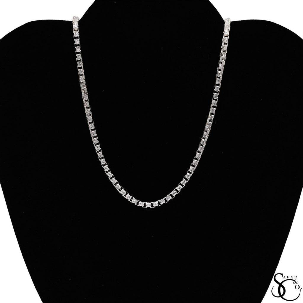 925 Sterling Silver 3.7mm Round Box Chain