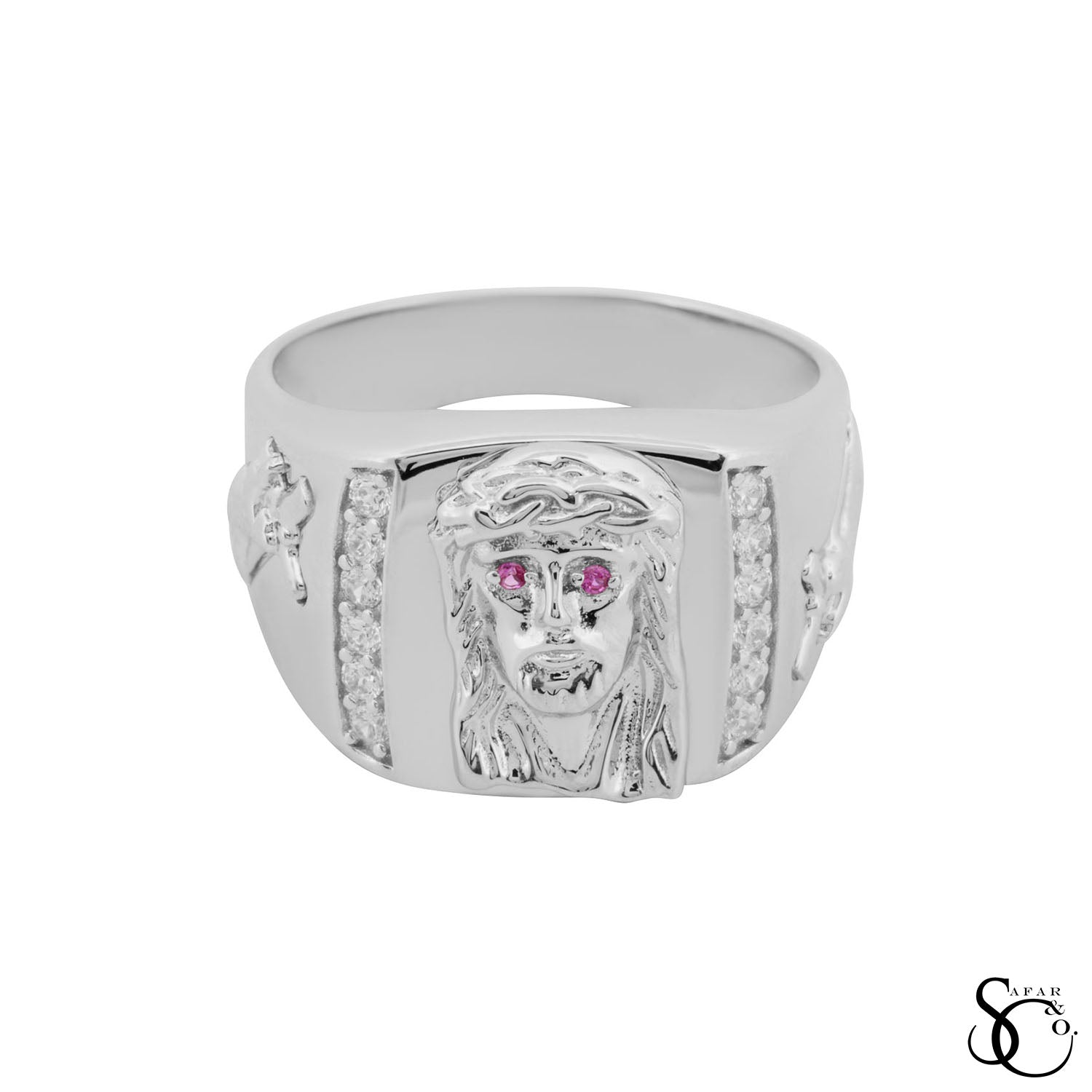 925 Sterling Silver Jesus Christ Face Ring